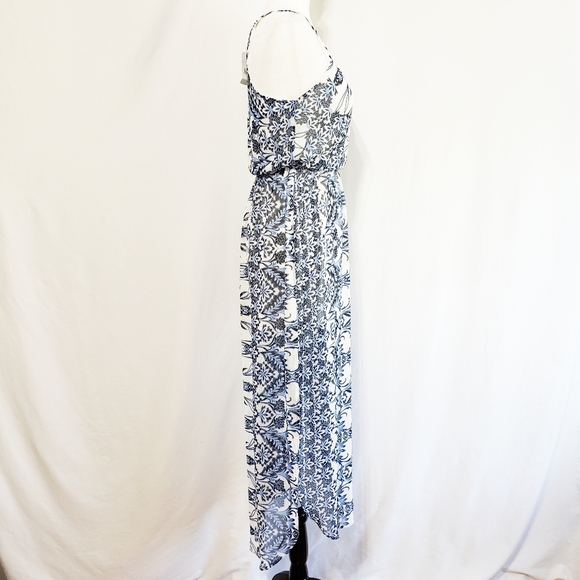 NEW- LUSH Blue Floral Surplice Maxi Dress - Picture 2 of 6